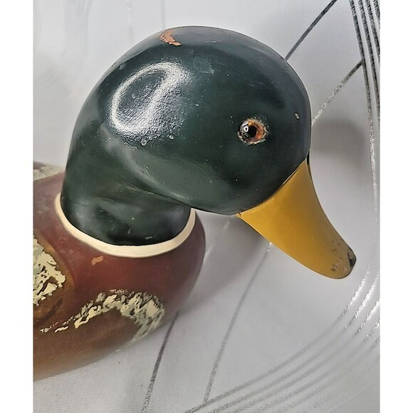 Vintage Hand Carved & Hand Painted Mallard‎ Duck Decoy Signed Jamalanowski - Picture 3 of 16